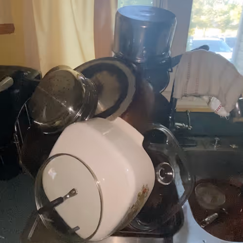 a pile of dishes - old