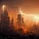 Apocalyptic cyberpunk city