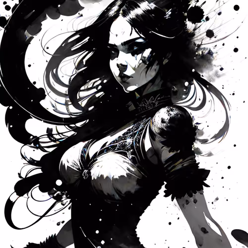 Art creation with black ink