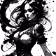 Art creation with black ink
