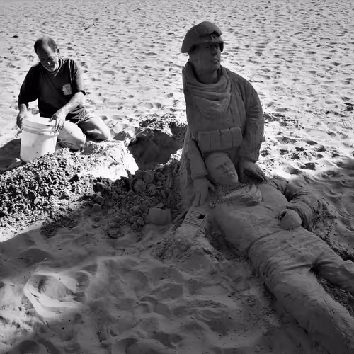 Artist at the Santa Barbra Pier - old