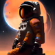 Astronaut holding a planet
