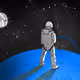 Crypto Astronaut pissing on the moon
