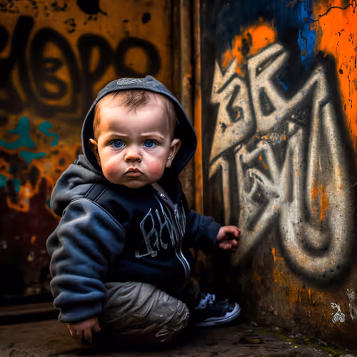 Baby and graffity