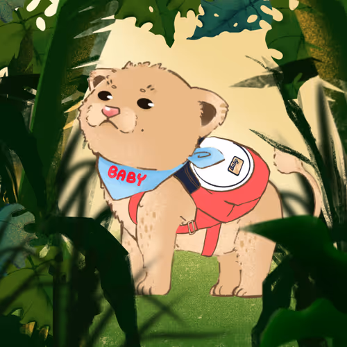 baby lion travel - old