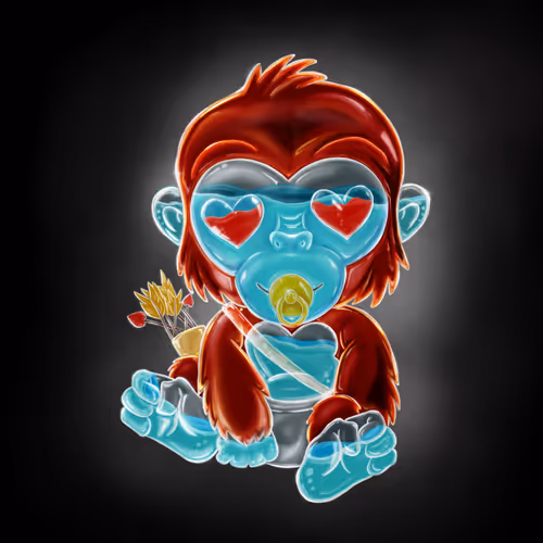 Baby Chimp Glass - old - old