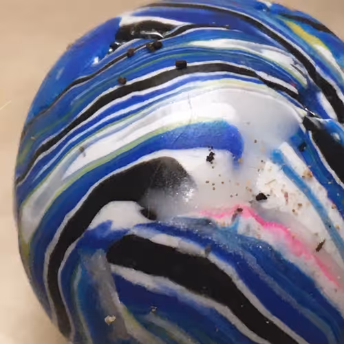 Balius Childrens Mobile - Blue Oceans White Clouds in Worlds of Polymer Globes