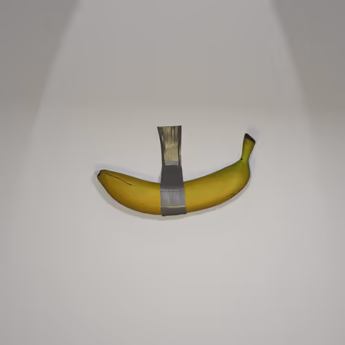 Banana taped to a wall - old