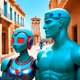 Blue robots and my classic old artistic NFTs