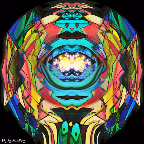 Beautiful rainbow alien monster