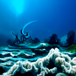Beautiful wondrous fantasy painting of the ocean