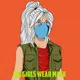 big girls wear mask - old