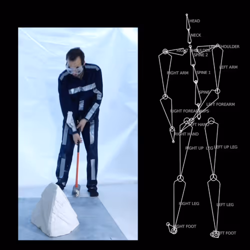BINARY #2 - Plaster, steel, motion capture data, NFT.