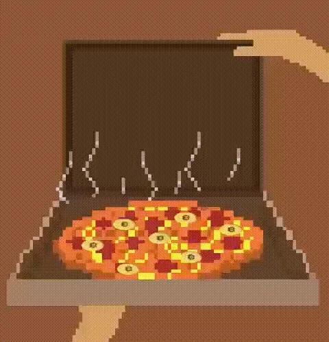 Bitcoin Pizza History - Papa John x 500 btc  x Satoshi 1 of 1 - old