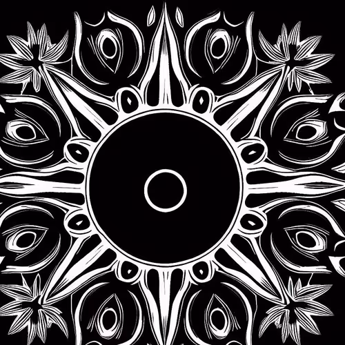Black sun, Flowers - Polygon