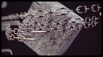 Blockchain Art that is 3d art of a Blockchain