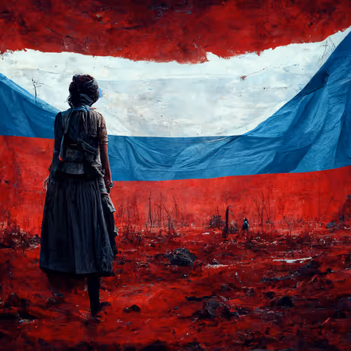 bloody Russian flag