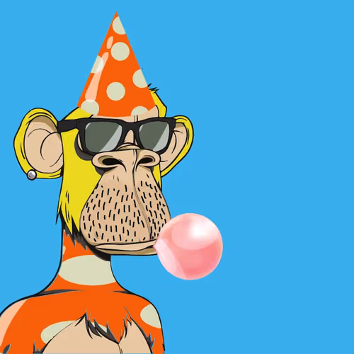 Blue canvas monkey chewing gum