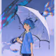 Blue in the rain