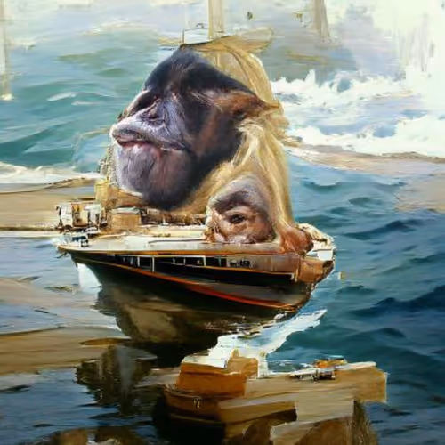 Blurred Bored Ape boat