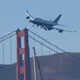 Boeing 747 dramatic low pass over the Golden Gate