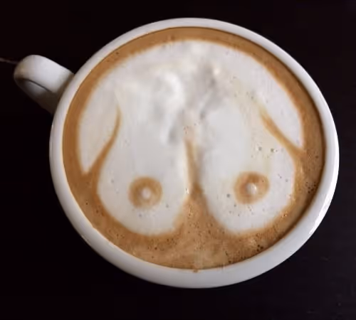 Boobs and coffee to go