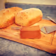 Bread and brown cheese