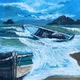 Broken boat - old