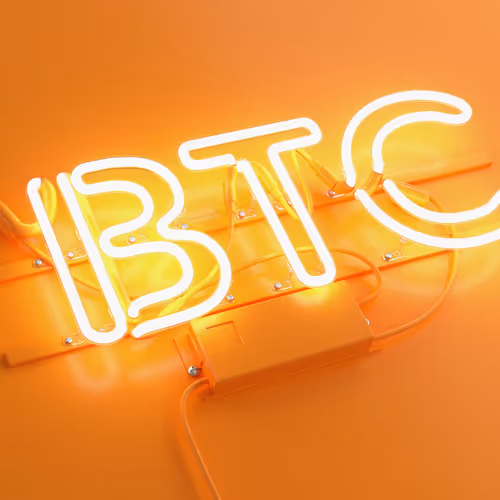 Bitcoin BTC in Neon