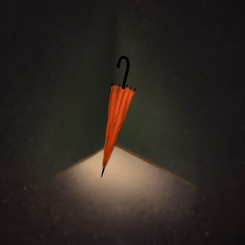 The history of one red umbrella - old