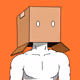 cardboard box head