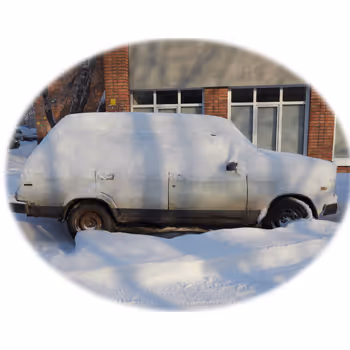 Cars under the snow