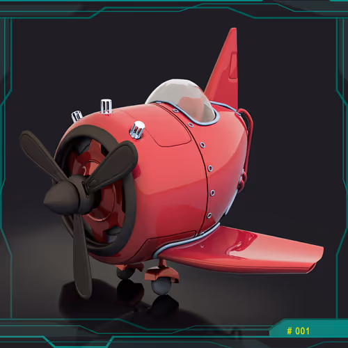 Cartoon 3D aircraft