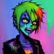 Cartoon Zombie (Bright Acid Colors)