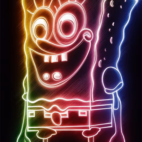 Cartoon Characters in Neon