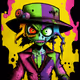 Cartoon Zombie (Bright Acid Colors)