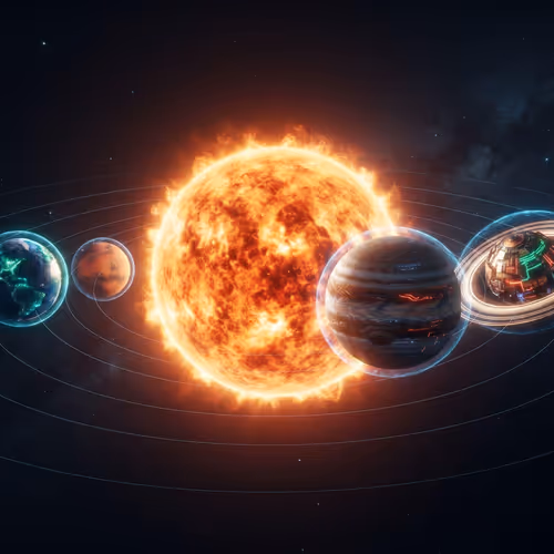 Celestial Cyberpunk Series: The Solar System