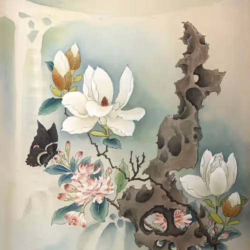 Fine Line Chinese Ink Painting - old