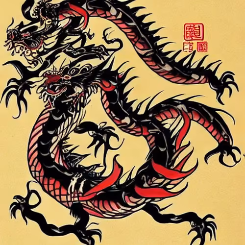 chinese style climbing dragon - old