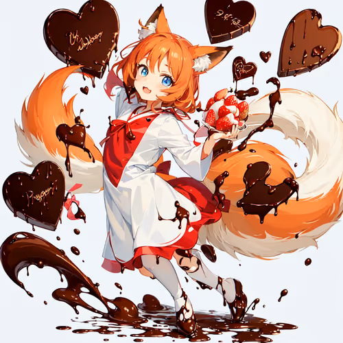 Chocolate Fox Girl Valentine