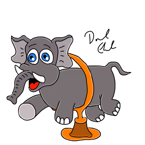 Circus artist the elephant - old
