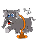 Circus artist the elephant - old
