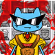 Clontest - Squirtle Glasses On Cool cat