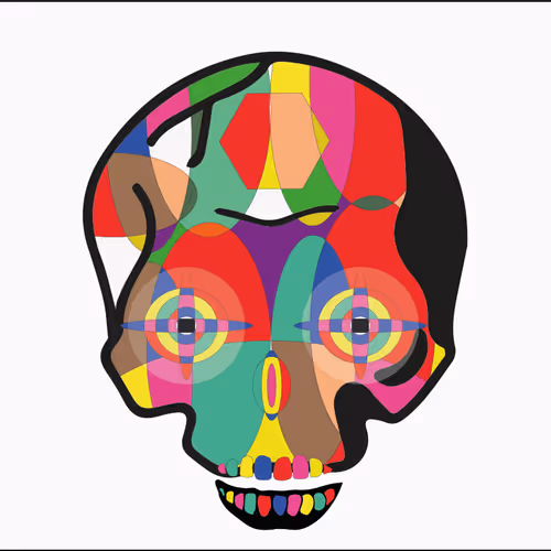 colours fun skull