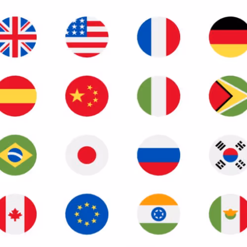 Round country flags