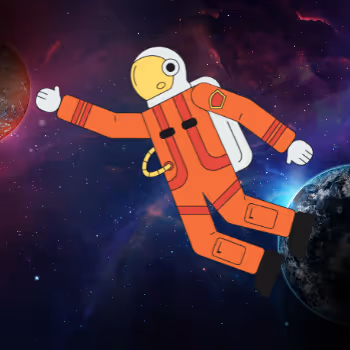crazy astronaut in space