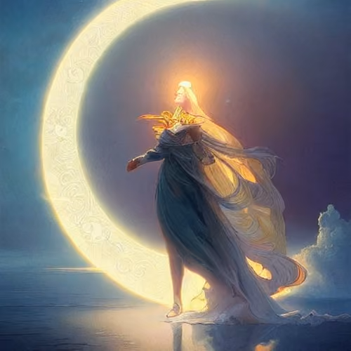 crescent moon and holy warrior - old