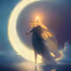 crescent moon and holy warrior - old