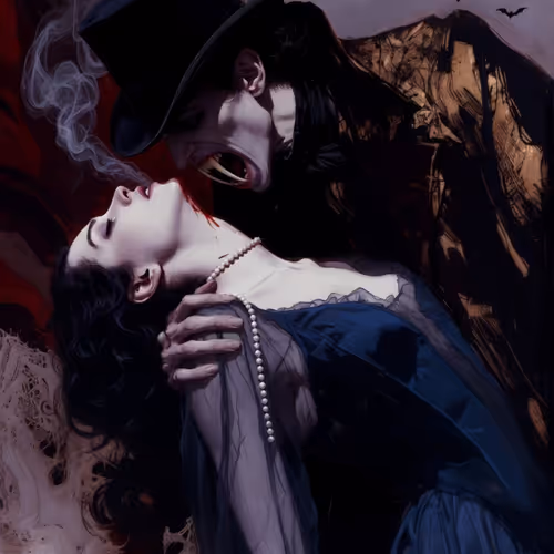 Crimson Kiss Beneath the Moon