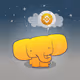 Cryptophants  - Elephants with moon balloons - old